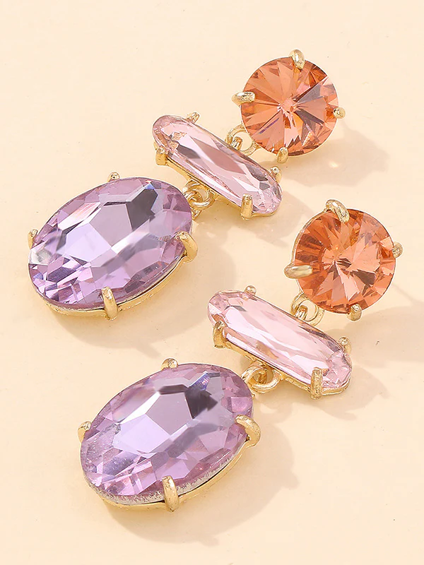 Original Statement Contrast Color Earrings - Image 7