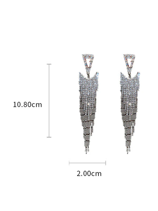 Original Statement Rhinestone Geometric Earrings - Image 6
