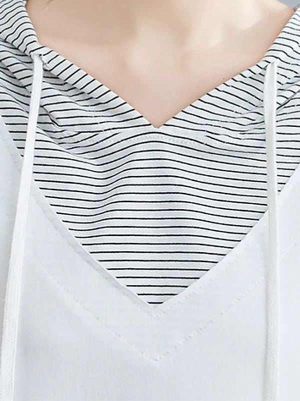 Original Stripe Letter Print Split-Joint T-Shirt - Image 10