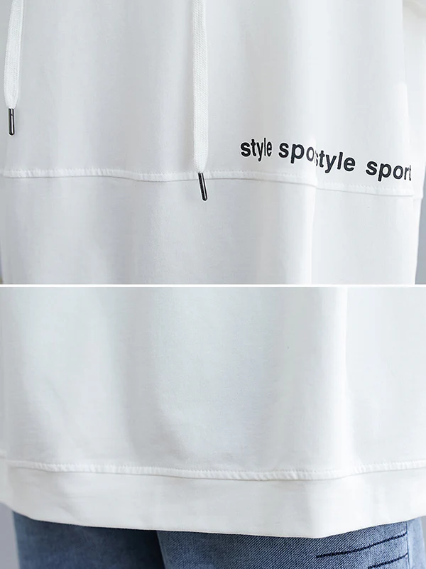 Original Stripe Letter Print Split-Joint T-Shirt - Image 12