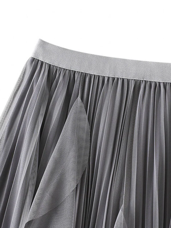Original Stylish 7 Colors Falbala Gauze Skirt - Image 10