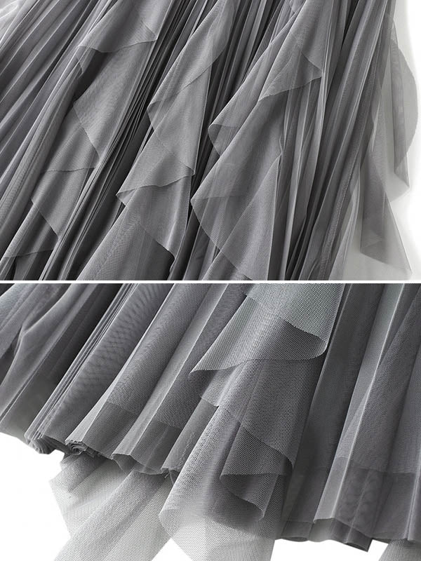 Original Stylish 7 Colors Falbala Gauze Skirt - Image 11
