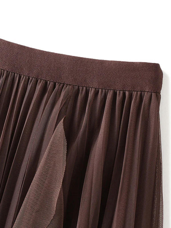 Original Stylish 7 Colors Falbala Gauze Skirt - Image 16