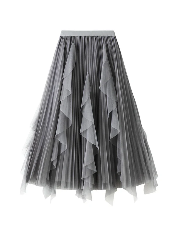 Original Stylish 7 Colors Falbala Gauze Skirt - Image 2