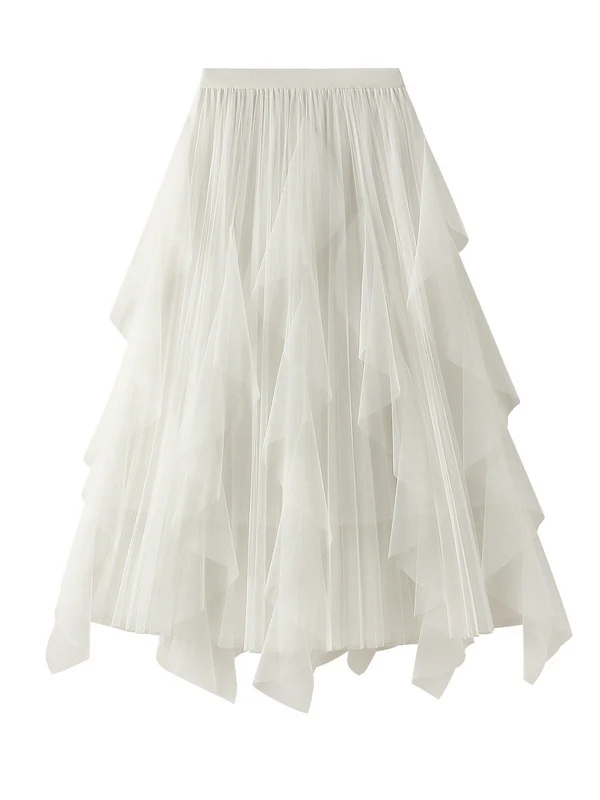 Original Stylish 7 Colors Falbala Gauze Skirt - Image 3
