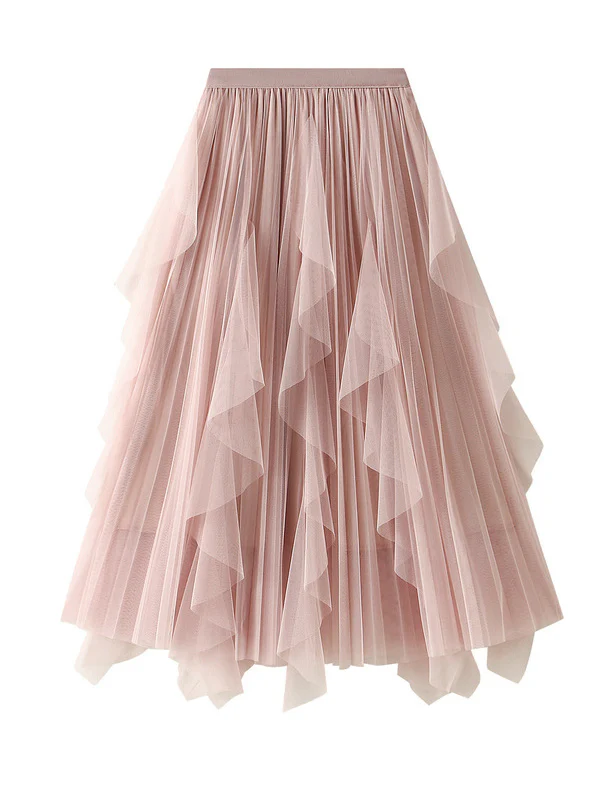 Original Stylish 7 Colors Falbala Gauze Skirt - Image 4