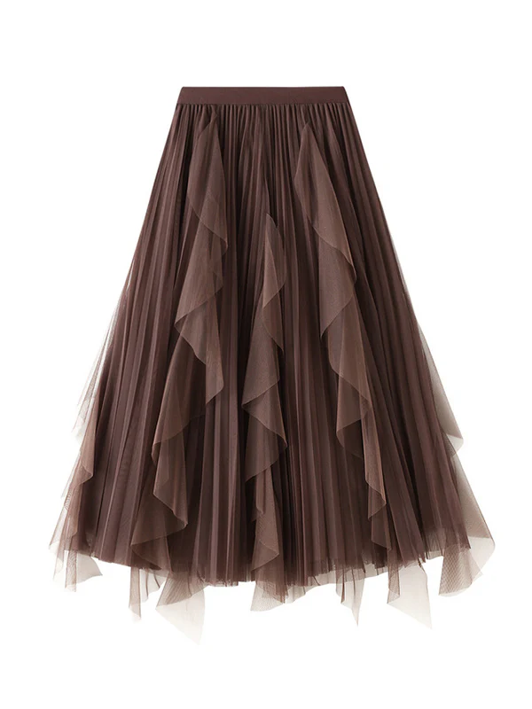 Original Stylish 7 Colors Falbala Gauze Skirt - Image 5
