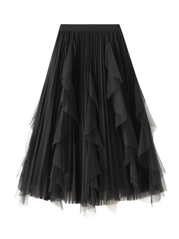 Original Stylish 7 Colors Falbala Gauze Skirt - Image 6