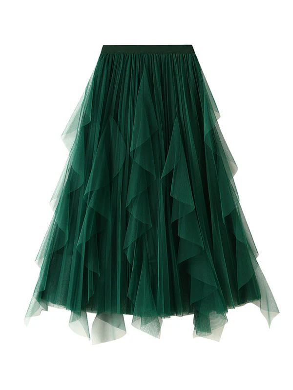 Original Stylish 7 Colors Falbala Gauze Skirt - Image 7