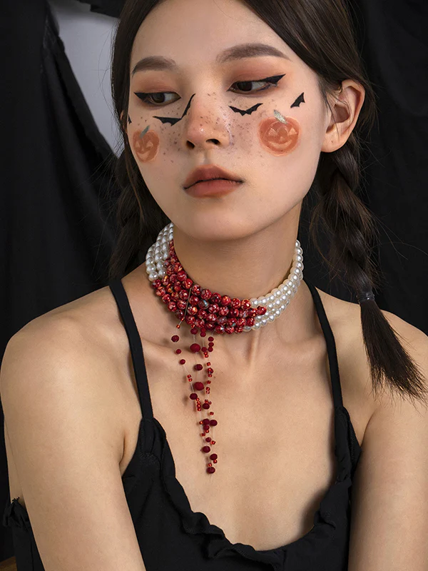 Original Stylish Beads Tasseled Halloween Necklaces Accessories - Image 2