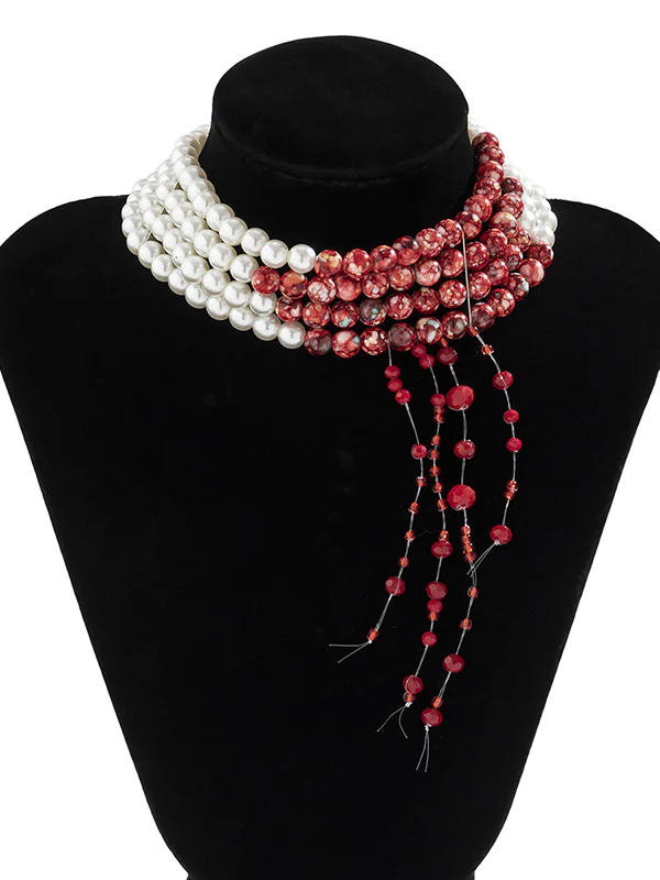 Original Stylish Beads Tasseled Halloween Necklaces Accessories - Image 5