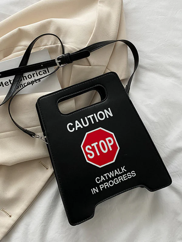 Original Stylish Letter Print PU Shoulder Bag - Image 13