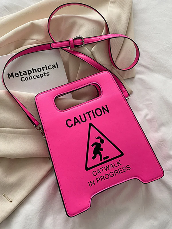 Original Stylish Letter Print PU Shoulder Bag - Image 14