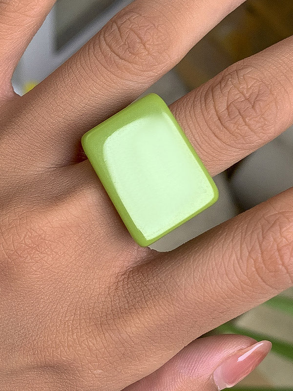Original Stylish Resin 8 Colors Geometric Ring - Image 15