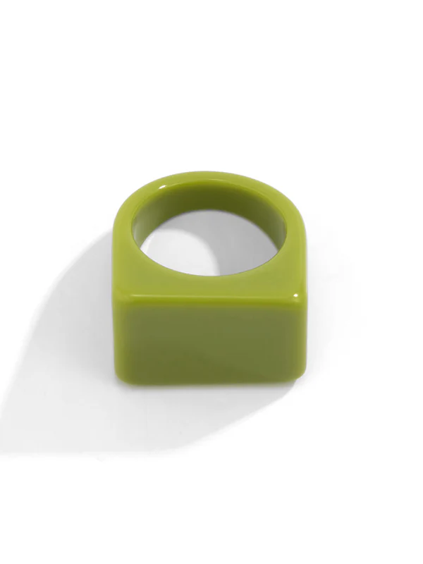 Original Stylish Resin 8 Colors Geometric Ring - Image 17
