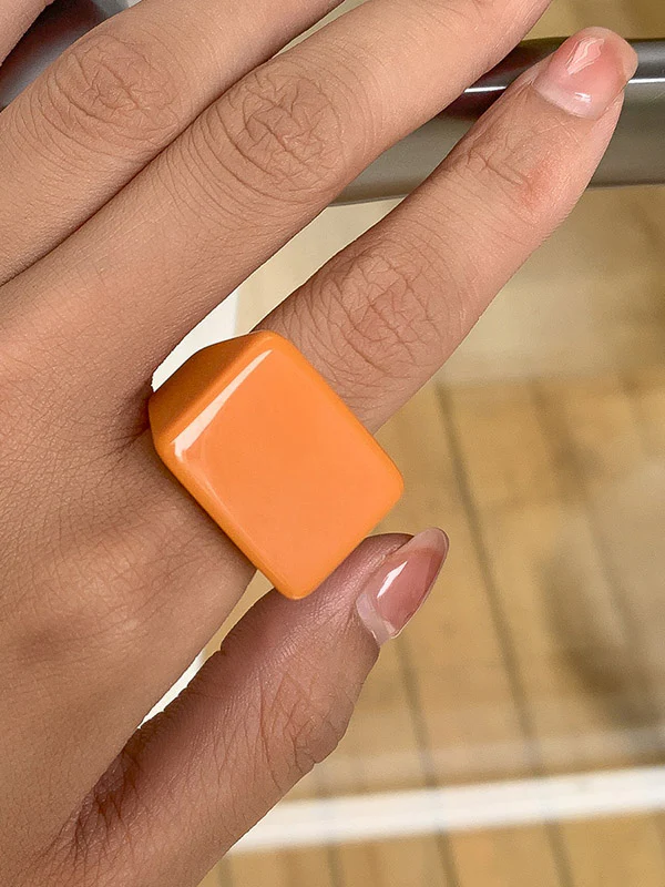 Original Stylish Resin 8 Colors Geometric Ring - Image 19