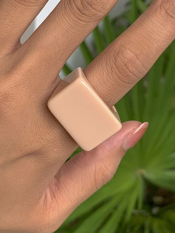 Original Stylish Resin 8 Colors Geometric Ring - Image 22