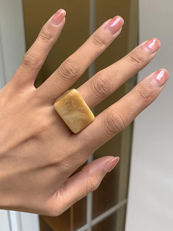 Original Stylish Resin 8 Colors Geometric Ring - Image 25