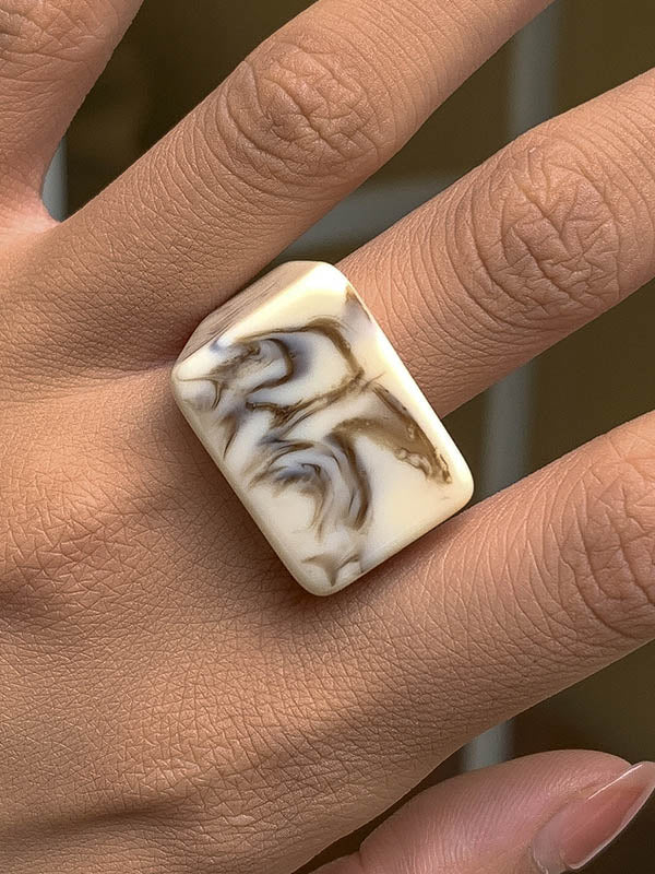 Original Stylish Resin 8 Colors Geometric Ring - Image 29
