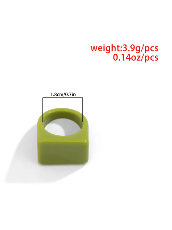 Original Stylish Resin 8 Colors Geometric Ring - Image 4