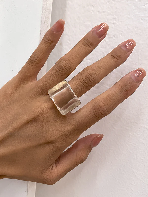 Original Stylish Resin 8 Colors Geometric Ring - Image 5