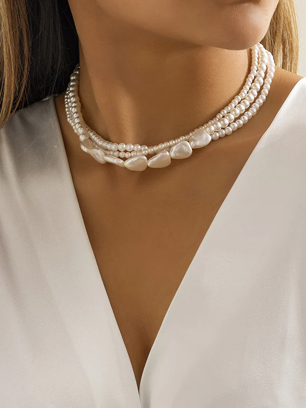 Original Vintage Multi-Layered Pearl Necklace - Image 2