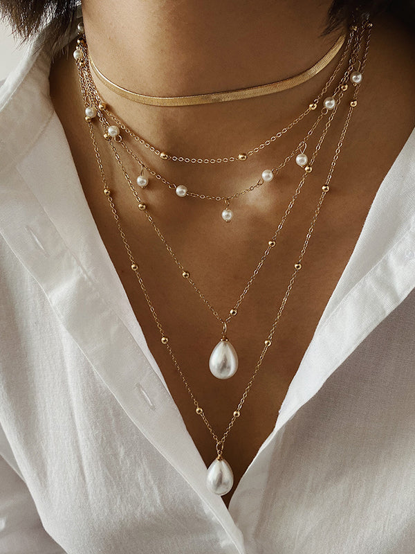 Original Vintage Statement Geometric Chains Necklace - Image 2