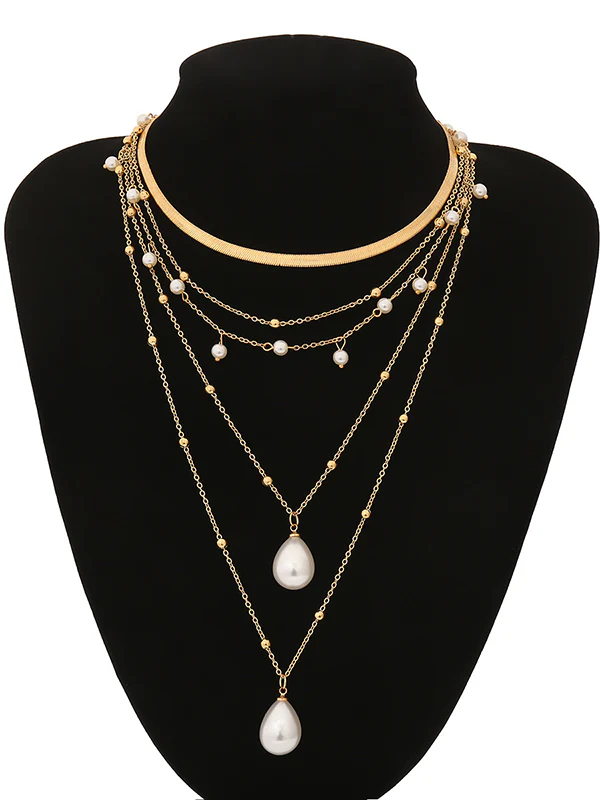 Original Vintage Statement Geometric Chains Necklace - Image 4