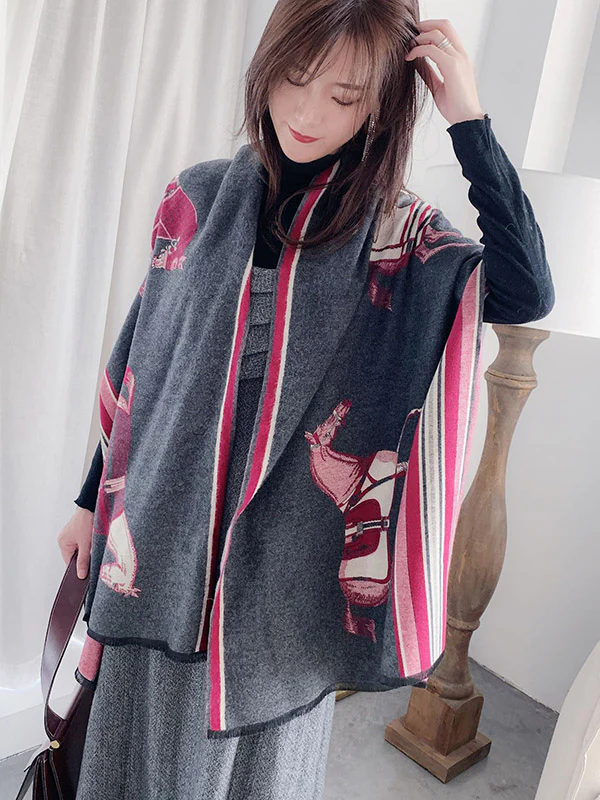 Original Warm Cartoon Print Shawl&Scarf - Image 11