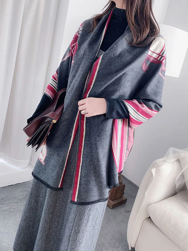 Original Warm Cartoon Print Shawl&Scarf - Image 12