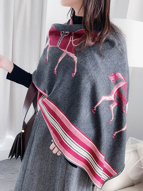 Original Warm Cartoon Print Shawl&Scarf - Image 13