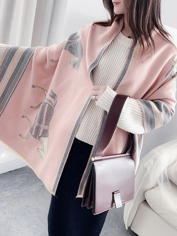 Original Warm Cartoon Print Shawl&Scarf - Image 14