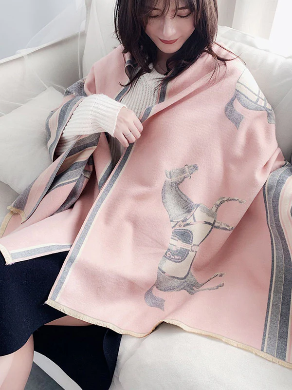 Original Warm Cartoon Print Shawl&Scarf - Image 15