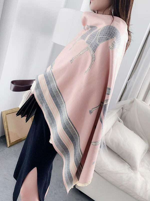 Original Warm Cartoon Print Shawl&Scarf - Image 17