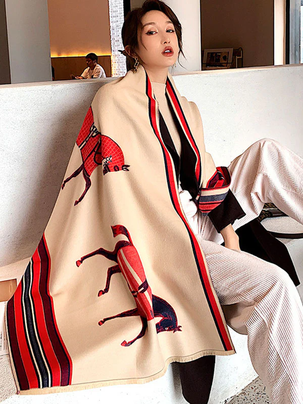 Original Warm Cartoon Print Shawl&Scarf - Image 2