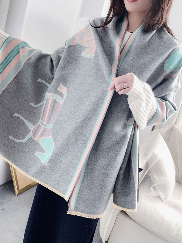 Original Warm Cartoon Print Shawl&Scarf - Image 20