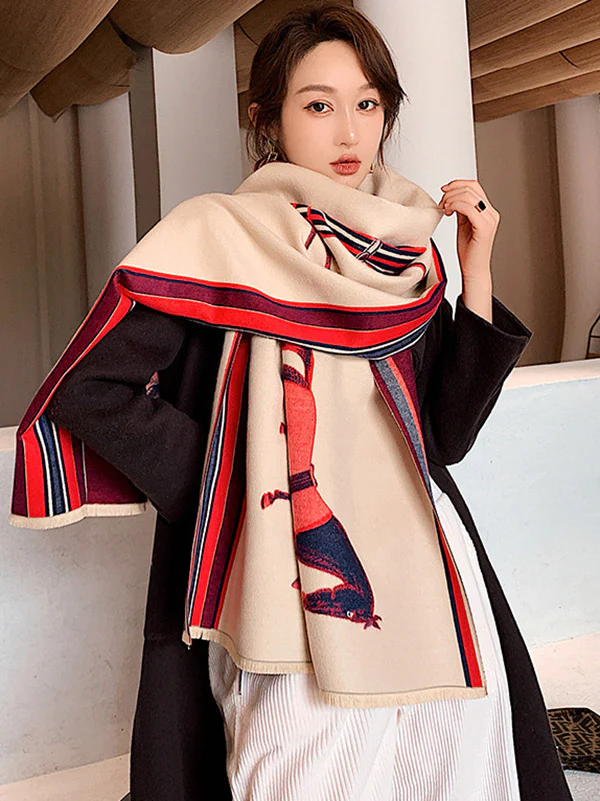 Original Warm Cartoon Print Shawl&Scarf - Image 24