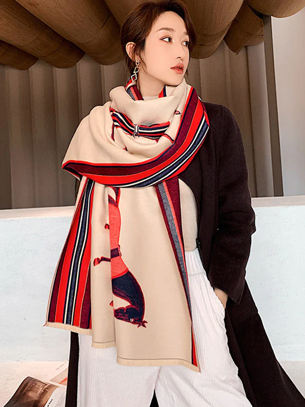 Original Warm Cartoon Print Shawl&Scarf - Image 25