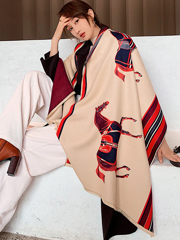 Original Warm Cartoon Print Shawl&Scarf - Image 27