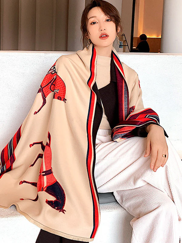 Original Warm Cartoon Print Shawl&Scarf - Image 28