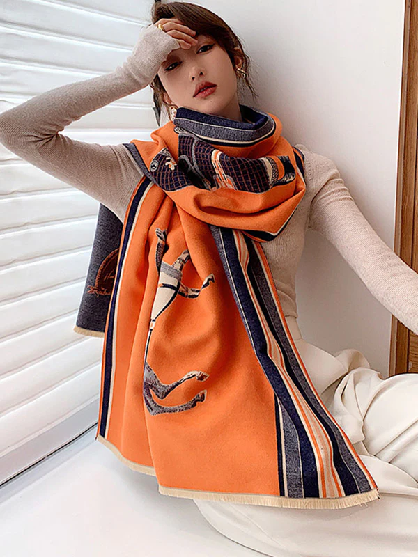 Original Warm Cartoon Print Shawl&Scarf - Image 8