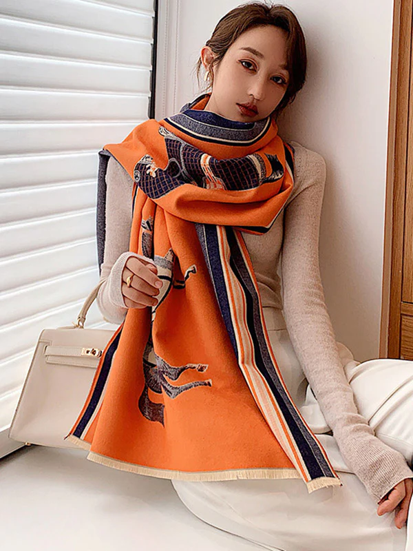 Original Warm Cartoon Print Shawl&Scarf - Image 9