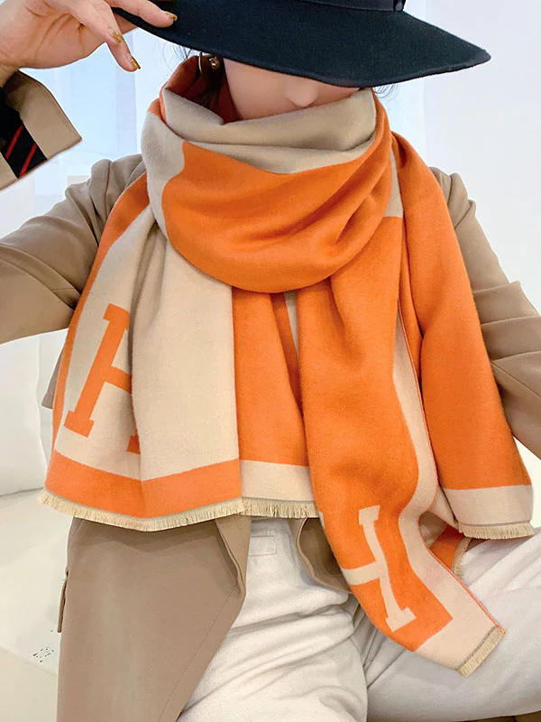Original Warm Letter Print Shawl&Scarf - Image 10