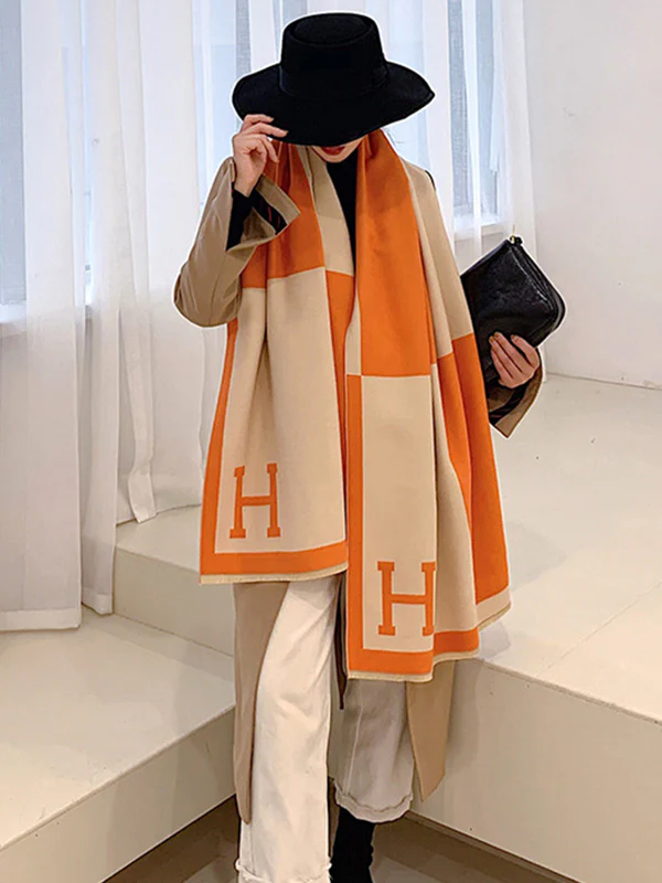 Original Warm Letter Print Shawl&Scarf - Image 11
