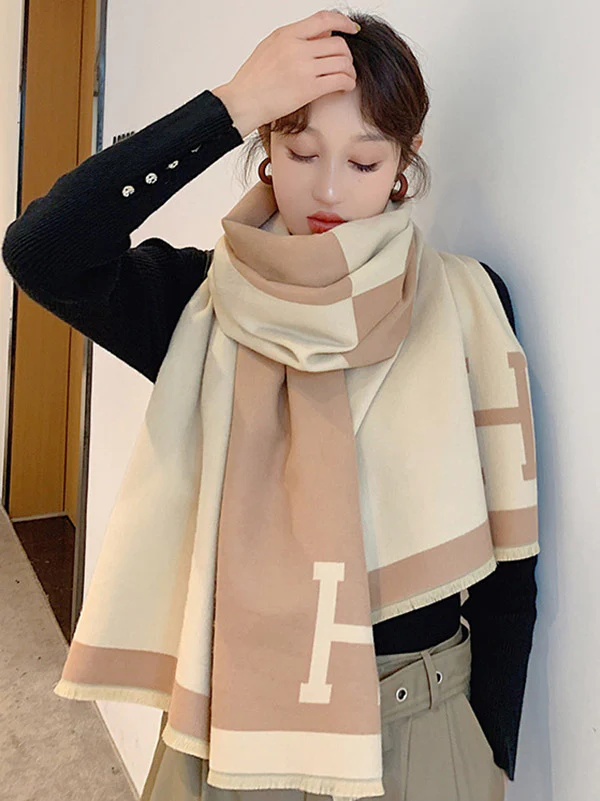 Original Warm Letter Print Shawl&Scarf - Image 13