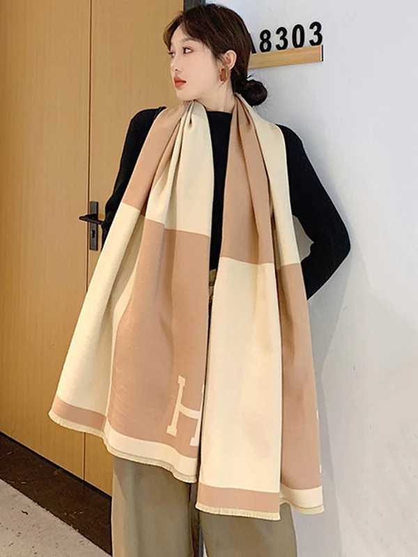 Original Warm Letter Print Shawl&Scarf - Image 14