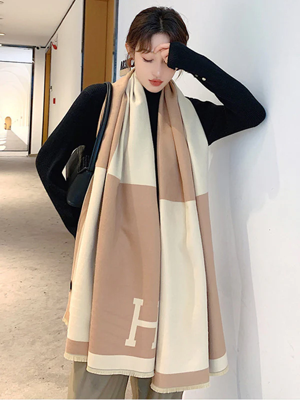 Original Warm Letter Print Shawl&Scarf - Image 15