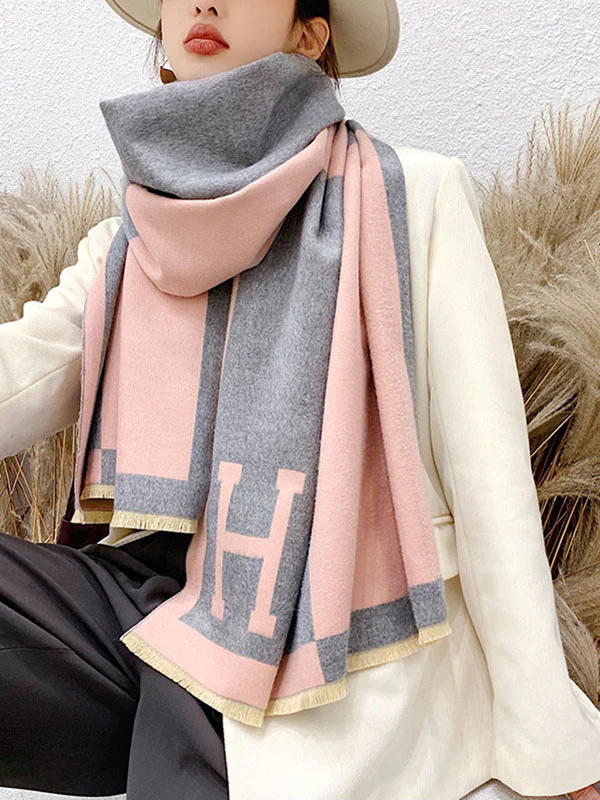 Original Warm Letter Print Shawl&Scarf - Image 16