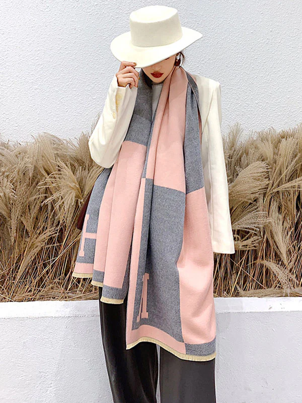 Original Warm Letter Print Shawl&Scarf - Image 17