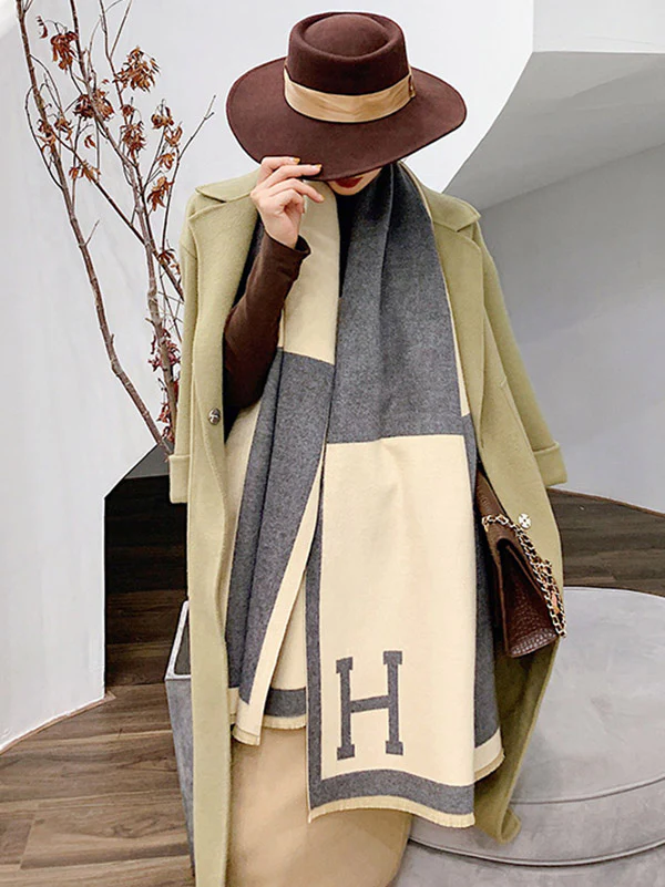 Original Warm Letter Print Shawl&Scarf - Image 18